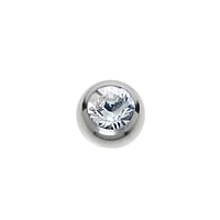 Boule de piercing 1.6mm en Acier chirurgical 316L avec Cristal premium. Pas-de-vis:1,6mm. Diamtre:4mm. brillant.