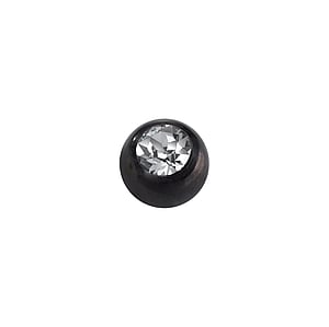 Bola de piercings 1.6mm Acero quirrgico Cristal premium Revestimiento PVD (negro)