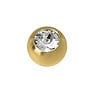 1.6mm Piercing ball Surgical Steel 316L Gold-plated Crystal