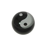 1.6mm Balle de piercing Verre en acrylique Époxy Yin_Yang Taijitu