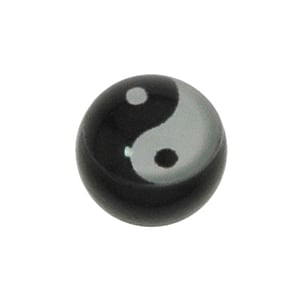Boule de piercing 1.6mm Verre en acrylique poxy Yin_Yang Taijitu