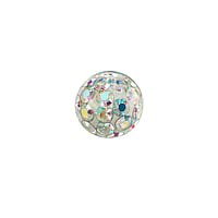 1.6mm Piercing ball out of Surgical Steel 316L with Crystal and Epoxy. Thread:1,6mm. Diameter:5mm.