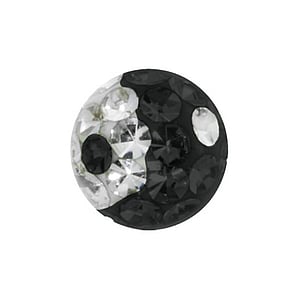 1.6mm pallina per piercing Cristallo pregiato Metallo chirurgico 316L Resina epossidica Yin_Yang Taijitu