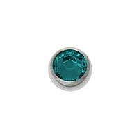 1.6mm Piercingkugel aus Chirurgenstahl 316L mit Premium Kristall. Gewinde:1,6mm. Durchmesser:4mm.