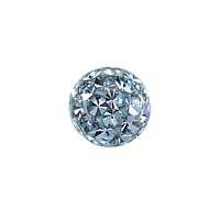 1.6mm Piercing ball out of Surgical Steel 316L with Crystal and Epoxy. Thread:1,6mm. Diameter:6mm.