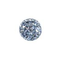 Boule de piercing 1.6mm en Acier chirurgical 316L avec Cristal et poxy. Pas-de-vis:1,6mm. Diamtre:6mm.