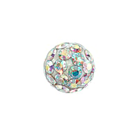 Boule de piercing 1.6mm en Acier chirurgical 316L avec Cristal et poxy. Pas-de-vis:1,6mm. Diamtre:6mm.