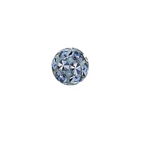 1.6mm Piercing ball out of Surgical Steel 316L with Crystal and Epoxy. Thread:1,6mm. Diameter:4mm.