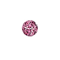 1.6mm Piercing ball out of Surgical Steel 316L with Crystal and Epoxy. Thread:1,6mm. Diameter:4mm.