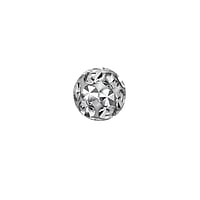 1.6mm Piercing ball out of Surgical Steel 316L with Crystal and Epoxy. Thread:1,6mm. Diameter:4mm.