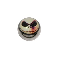 1.6mm Piercing ball out of Surgical Steel 316L with Epoxy. Thread:1,6mm.  Skull Skeleton