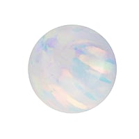 1.6mm pallina per piercing con Synthetic opal. Filetto:1,6mm. Diametro:8mm.