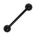 Bioplast piercing bar out of Surgical Steel 316L with Black PVD-coating. Thread:1,6mm. Ball diameter:5mm. Soft.