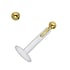 Labret Piercing Bioplast Gold 18K