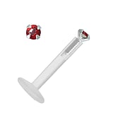 Labret Piercing Bioplast Silber 925 Premium Kristall