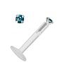 Labret Piercing Bioplast Silber 925 Premium Kristall