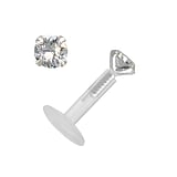 Piercing labret Bioplast Argent 925 Cristal premium