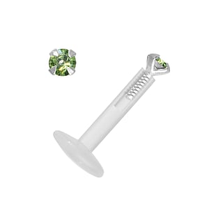 Piercing labret Bioplast Plata 925 Cristal premium