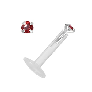 Piercing labret Bioplast Plata 925 Cristal premium