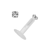 Labret piercing Bioplast Zilver 925 Premium kristal