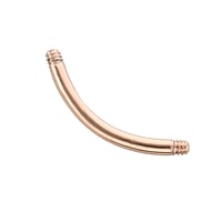 1.6mm Tige de piercing en Acier chirurgical 316L avec Revtement PVD (couleur or). Pas-de-vis:1,6mm.