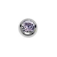 1.2mm Piercing ball out of Surgical Steel 316L with Premium crystal. Thread:1,2mm. Diameter:4mm. Shiny.