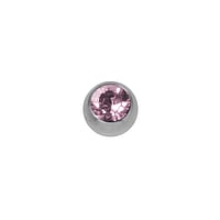 1.2mm Piercing ball out of Surgical Steel 316L with Premium crystal. Thread:1,2mm. Diameter:3mm. Shiny.