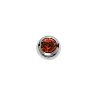 1.2mm Piercingkugel aus Chirurgenstahl 316L mit Premium Kristall. Gewinde:1,2mm. Durchmesser:3mm. Glnzend.