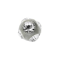 1.2mm Piercing ball out of Surgical Steel 316L with Crystal. Thread:1,2mm. Diameter:4mm.