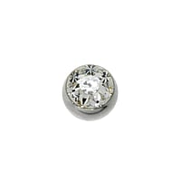 1.2mm Piercing ball out of Surgical Steel 316L with Premium crystal. Thread:1,2mm. Diameter:4mm.  Flower