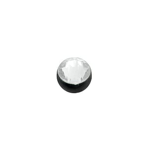 1.2mm Balle de piercing Cristal premium Acier chirurgical 316L Revtement PVD noir