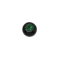 1.2mm bola perforacin de Acero quirrgico con Cristal y Revestimiento PVD (negro). Rosca:1,2mm. Dimetro:3mm.