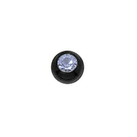 1.2mm Piercing ball out of Surgical Steel 316L with Crystal and Black PVD-coating. Thread:1,2mm. Diameter:3mm.