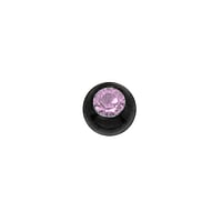 1.2mm Balle de piercing en Acier chirurgical 316L avec Cristal et Revtement PVD noir. Pas-de-vis:1,2mm. Diamtre:3mm.