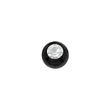 1.2mm Balle de piercing Cristal Acier chirurgical 316L Revtement PVD noir