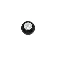 1.2mm Doordringende bal uit Chirurgisch staal 316L met Kristal en PVD laag (zwart). Schroefdraad:1,2mm. Diameter:3mm.