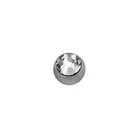 1.2mm Piercing ball out of Surgical Steel 316L with Premium crystal. Thread:1,2mm. Diameter:2,5mm.