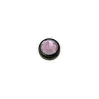 1.2mm bola perforacin de Acero quirrgico con Cristal premium y Revestimiento PVD (negro). Rosca:1,2mm. Dimetro:2,5mm.