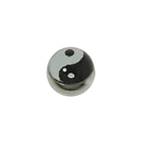 1.2mm Palla da piercing Metallo chirurgico 316L Vetro Yin_Yang Taijitu