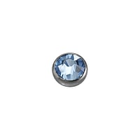 1.2mm Piercing ball out of Surgical Steel 316L with Premium crystal. Thread:1,2mm. Diameter:3mm.