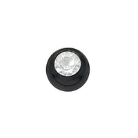 1.2mm bola perforacin de Acero quirrgico con Cristal premium y Revestimiento PVD (negro). Rosca:1,2mm. Dimetro:4mm.