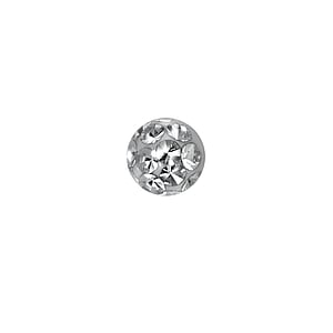 1.2mm Balle de piercing Cristal Acier chirurgical 316L poxy