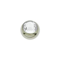 1.2mm Piercing ball out of Surgical Steel 316L with Premium crystal. Thread:1,2mm. Diameter:4mm.