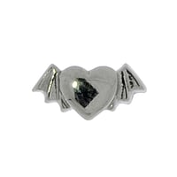 1.2mm Fermeture de piercing en Acier chirurgical 316L. Pas-de-vis:1,2mm. Largeur:7mm.  Coeur Amour Aile Chauve Souris