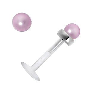 Labio&Tragus Piercing Bioplast Plata 925 Perla sinttica