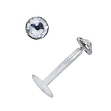 Lip&Tragus Piercing Bioplast Silver 925 Premium crystal