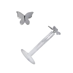 Lip&Tragus Piercing Bioplast Silver 925 Butterfly