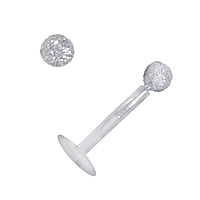 Lippe&Tragus Piercing aus Bioplast und Silber 925. Gewinde:1,2mm. Stablnge:8mm. Durchmesser:2,5mm.