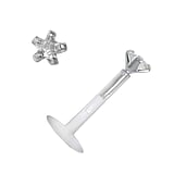 Lip&Tragus Piercing Bioplast Silver 925 zirconia Star