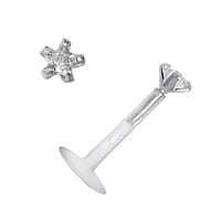 Lvre&Tragus Piercing en Bioplast et Argent 925 avec Zircon. Pas-de-vis:1,2mm. Longueur de la tige:8mm. Largeur:3,5mm. Pierre(s) fixe(s) par la monture.  toile